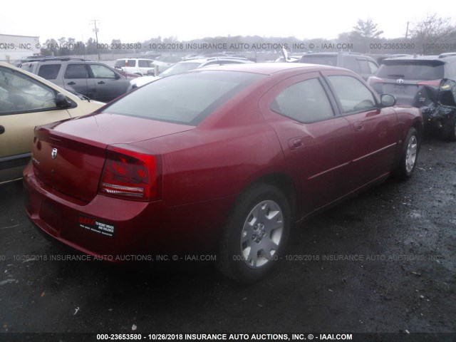 2B3KA43G86H456579 - 2006 DODGE CHARGER SE/SXT RED photo 4