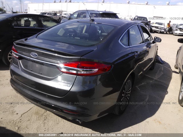 3FA6P0RU1JR207175 - 2018 FORD FUSION TITANIUM/PLATINUM HEV GRAY photo 4