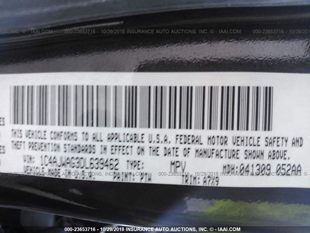 1C4AJWAG3DL639462 - 2013 JEEP WRANGLER SPORT 黑色 照片 9