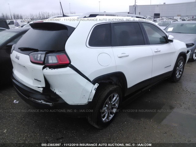 1C4PJLLB0KD184183 - 2019 JEEP CHEROKEE WHITE photo 4