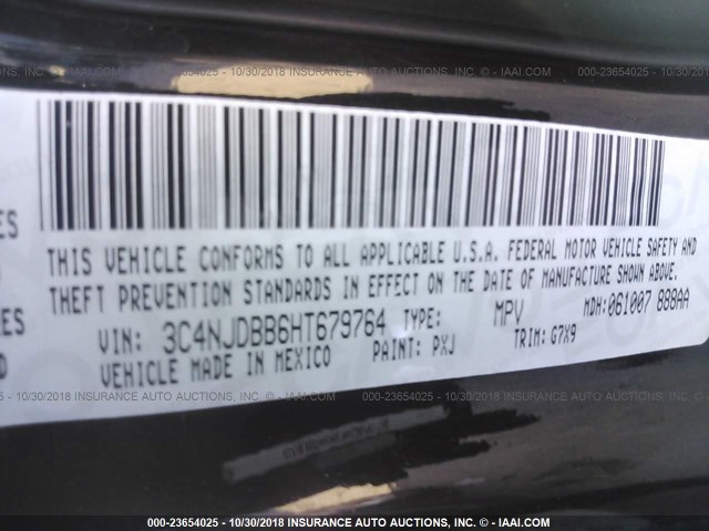 3C4NJDBB6HT679764 - 2017 JEEP COMPASS LATITUDE 黑色 照片 9