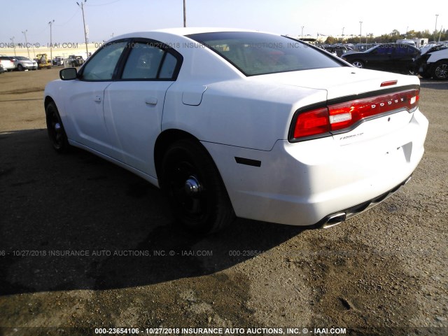 2B3CL1CTXBH587596 - 2011 DODGE CHARGER POLICE WHITE photo 3