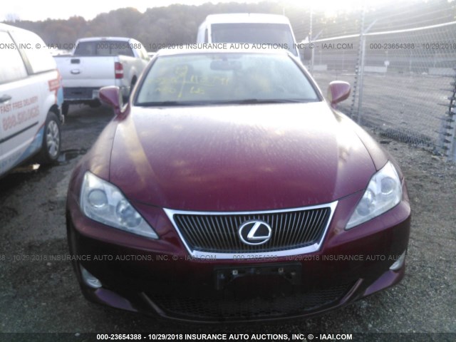 JTHCK262875013408 - 2007 LEXUS IS 250 RED photo 6