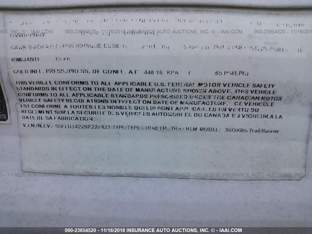 5SFEB3422BE227433 - 2011 HEARTLAND NORTHTRAIL  Marrón foto 9