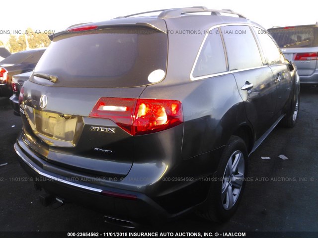 2HNYD2H66AH515832 - 2010 ACURA MDX TECHNOLOGY GRAY photo 4