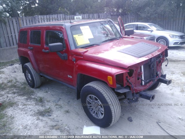 5GTDN13E978186870 - 2007 HUMMER H3 RED photo 1