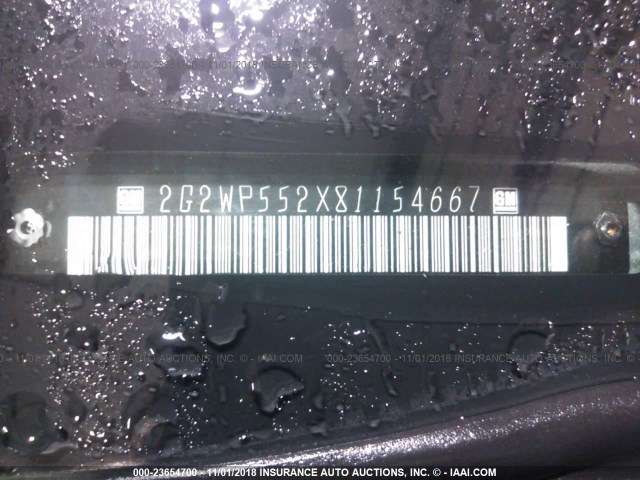 2G2WP552X81154667 - 2008 PONTIAC GRAND PRIX Մոխրագույն լուսանկար 9