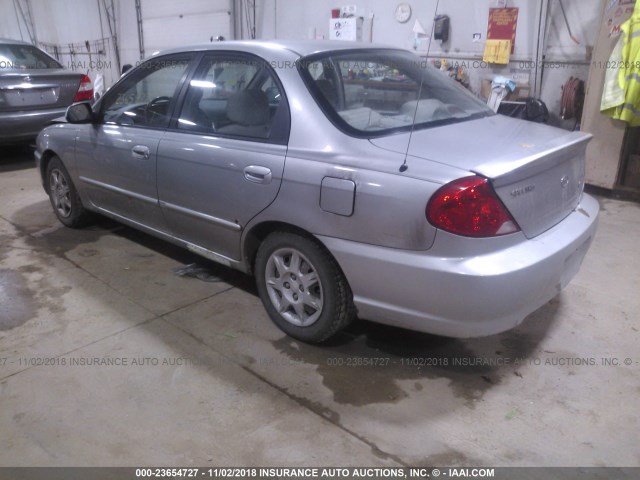 KNAFB121745313441 - 2004 KIA SPECTRA LS SILVER photo 3