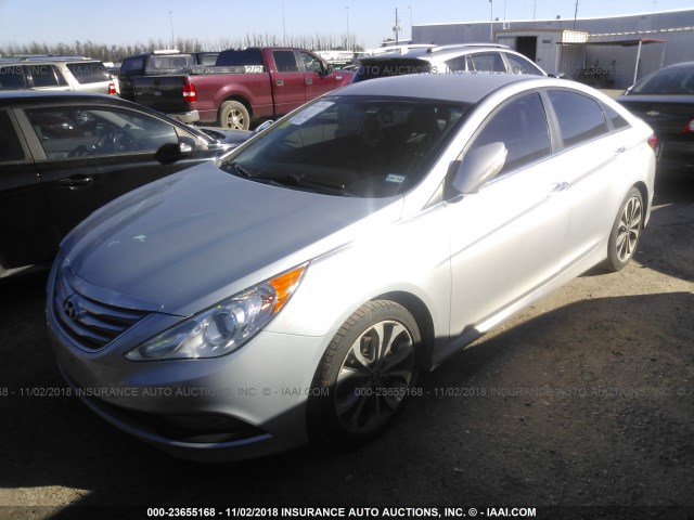 5NPEC4AC7EH919078 - 2014 HYUNDAI SONATA SE/LIMITED SILVER photo 2