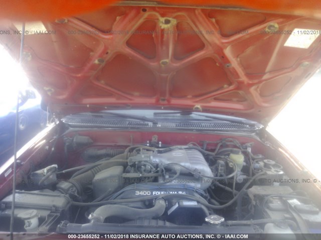 4TAWN72N4VZ290884 - 1997 TOYOTA TACOMA XTRACAB RED photo 10