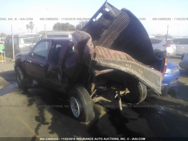 4TAWN72N4VZ290884 - 1997 TOYOTA TACOMA XTRACAB RED photo 3