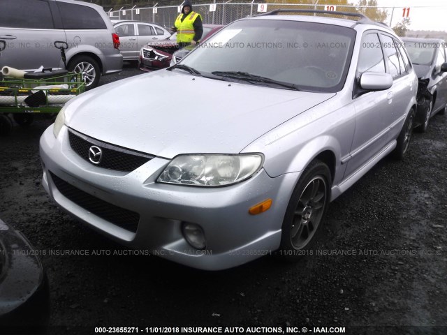 JM1BJ245121481588 - 2002 MAZDA PROTEGE PR5 SILVER photo 2