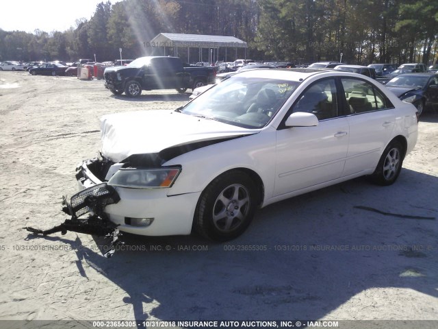 5NPEU46F06H145130 - 2006 HYUNDAI SONATA GLS/LX WHITE photo 2