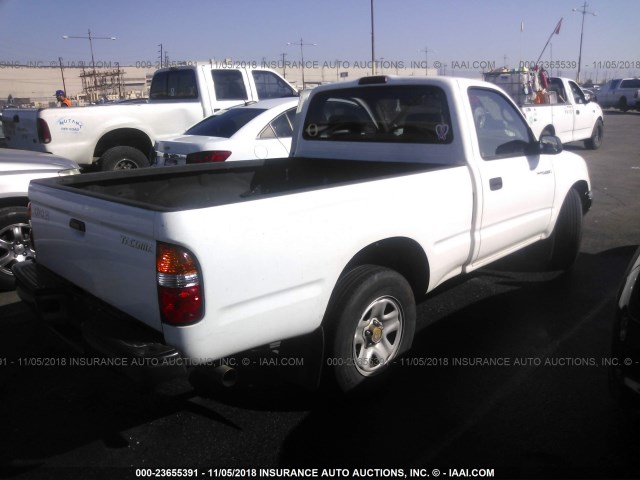 5TENL42NX1Z839491 - 2001 TOYOTA TACOMA WHITE photo 4