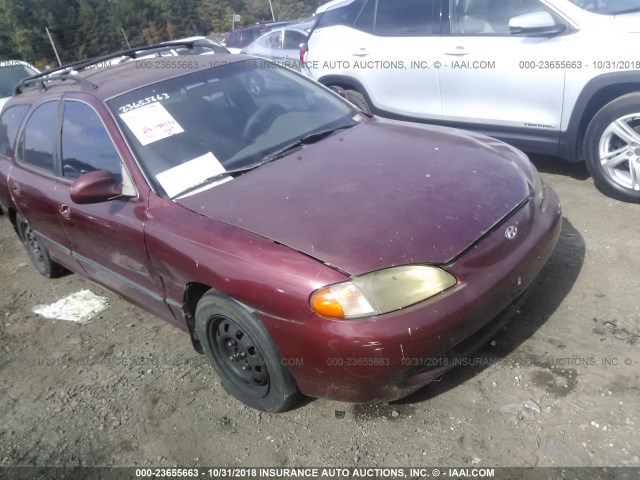 KMHJW34M7VU093791 - 1997 HYUNDAI ELANTRA GLS BURGUNDY photo 1