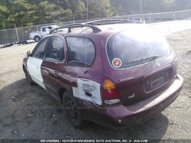 KMHJW34M7VU093791 - 1997 HYUNDAI ELANTRA GLS BURGUNDY photo 3