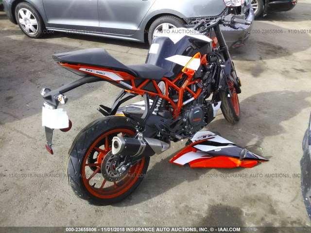 MD2JYJ404HC285545 - 2017 KTM 390 DUKE ORANGE photo 4