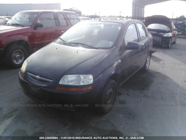 KL1TD52685B299370 - 2005 CHEVROLET AVEO LS BLACK photo 2