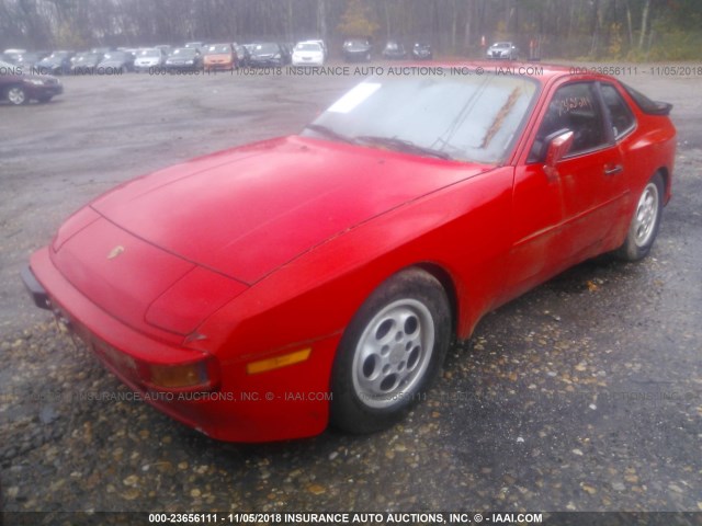 WP0AA0949KN450193 - 1989 PORSCHE 944 RED photo 2