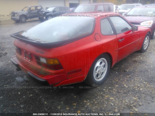 WP0AA0949KN450193 - 1989 PORSCHE 944 RED photo 4