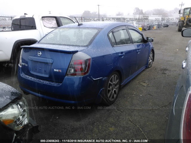 3N1BB61E88L740834 - 2008 NISSAN SENTRA SE-R BLUE photo 4