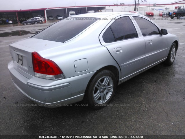 YV1RS592X72635545 - 2007 VOLVO S60 2.5T SILVER photo 4