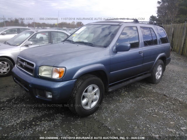 JN8DR09Y41W582686 - 2001 NISSAN PATHFINDER LE/SE/XE BLUE photo 2