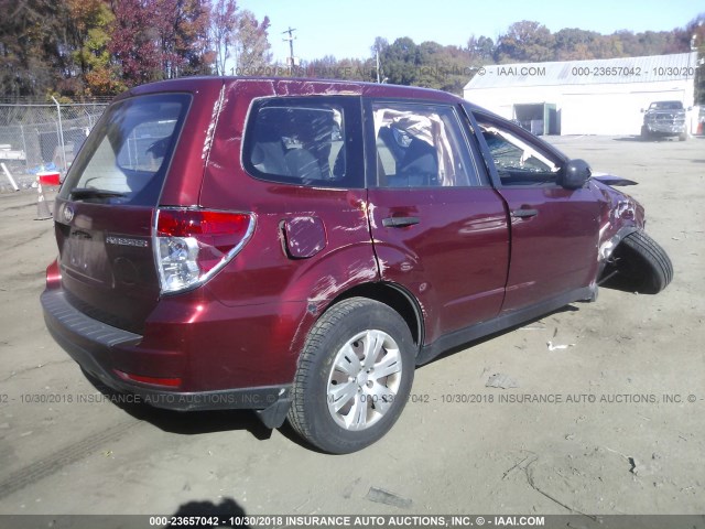 JF2SH61649H705309 - 2009 SUBARU FORESTER 2.5X RED photo 4