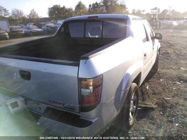 2HJYK16208H500335 - 2008 HONDA RIDGELINE RT SILVER photo 4