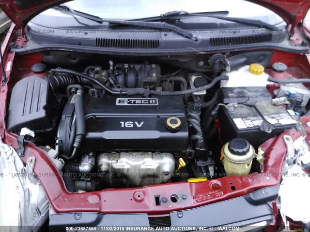 KL1TD66618B099953 - 2008 CHEVROLET AVEO LS RED photo 10