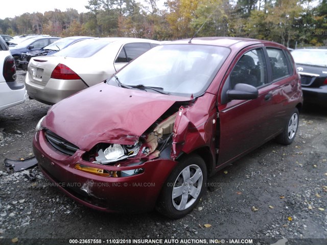 KL1TD66618B099953 - 2008 CHEVROLET AVEO LS RED photo 2