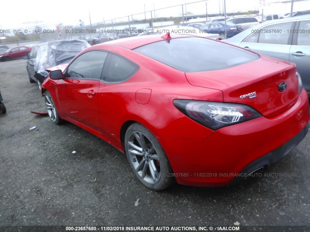 KMHHT6KD6AU042630 - 2010 HYUNDAI GENESIS COUPE 2.0T RED photo 3