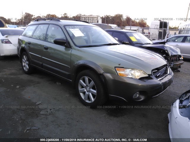 4S4BP61C067345038 - 2006 SUBARU LEGACY OUTBACK 2.5I GREEN photo 1