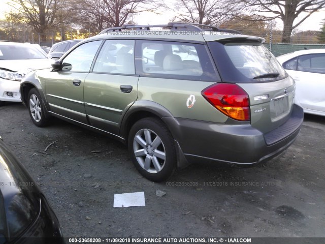 4S4BP61C067345038 - 2006 SUBARU LEGACY OUTBACK 2.5I GREEN photo 3