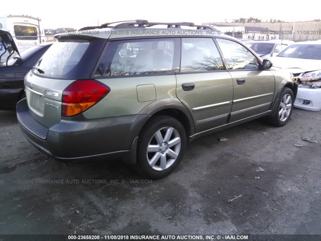 4S4BP61C067345038 - 2006 SUBARU LEGACY OUTBACK 2.5I GREEN photo 4