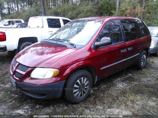 1D4GP25B14B521614 - 2004 DODGE CARAVAN SE MAROON photo 2