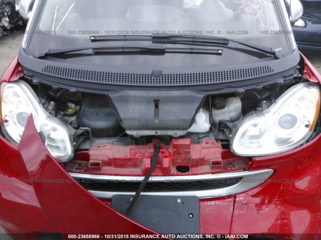 WMEEJ31X99K274462 - 2009 SMART FORTWO PURE/PASSION RED photo 10
