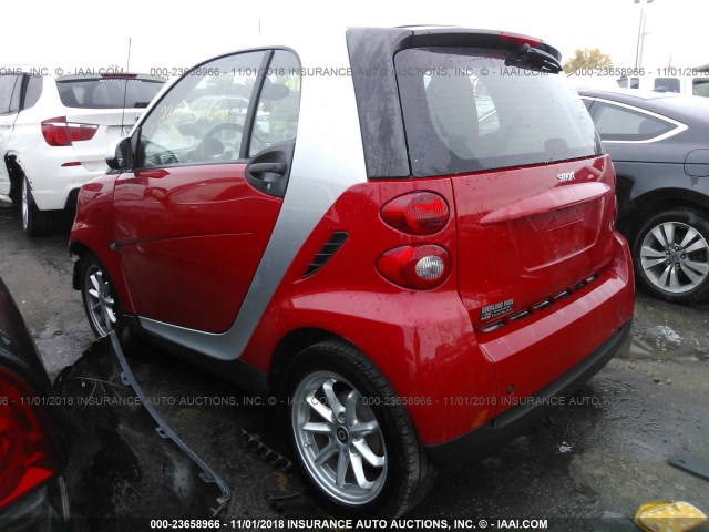 WMEEJ31X99K274462 - 2009 SMART FORTWO PURE/PASSION RED photo 3