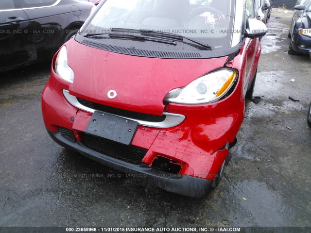 WMEEJ31X99K274462 - 2009 SMART FORTWO PURE/PASSION RED photo 6