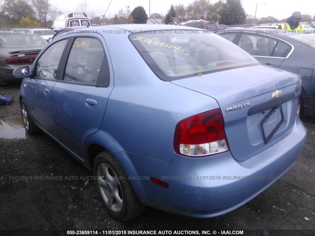 KL1TD52695B456548 - 2005 CHEVROLET AVEO LS BLUE photo 3