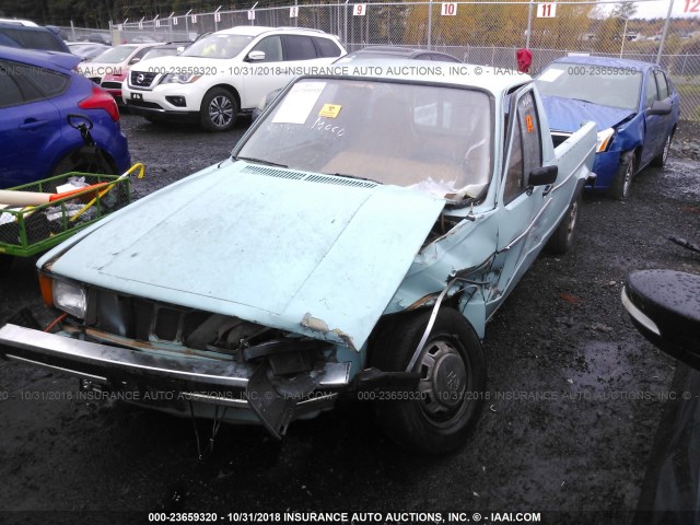 1V1KG0179CV033444 - 1982 VOLKSWAGEN RABBIT TRUCK TURQUOISE photo 2