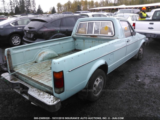 1V1KG0179CV033444 - 1982 VOLKSWAGEN RABBIT TRUCK TURQUOISE photo 4