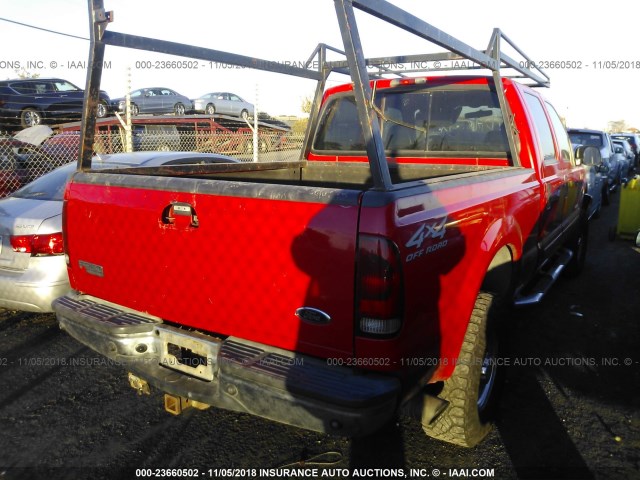 1FTSW31F52ED03423 - 2002 FORD F350 SRW SUPER DUTY RED photo 4