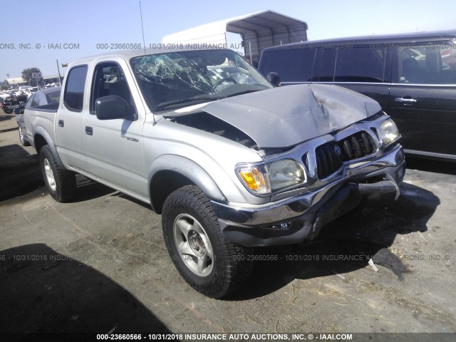 5TEGN92N12Z041138 - 2002 TOYOTA TACOMA DOUBLE CAB PRERUNNER SILVER photo 1
