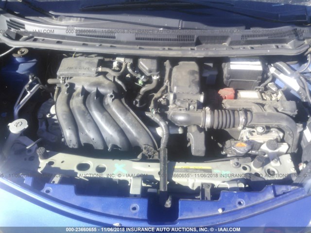 3N1CE2CP9FL401824 - 2015 NISSAN VERSA NOTE S/S PLUS/SV/SL/SR BLUE photo 10