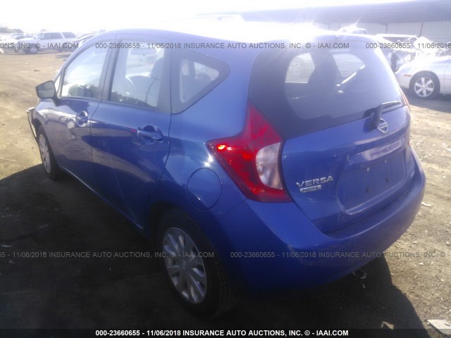 3N1CE2CP9FL401824 - 2015 NISSAN VERSA NOTE S/S PLUS/SV/SL/SR BLUE photo 3