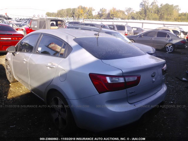 KNADN4A30E6325512 - 2014 KIA RIO EX SILVER photo 3