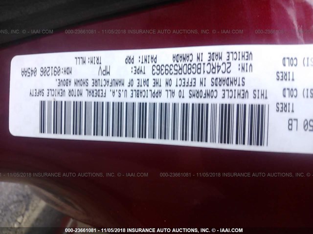 2C4RC1BG8DR539363 - 2013 CHRYSLER TOWN & COUNTRY TOURING RED photo 9