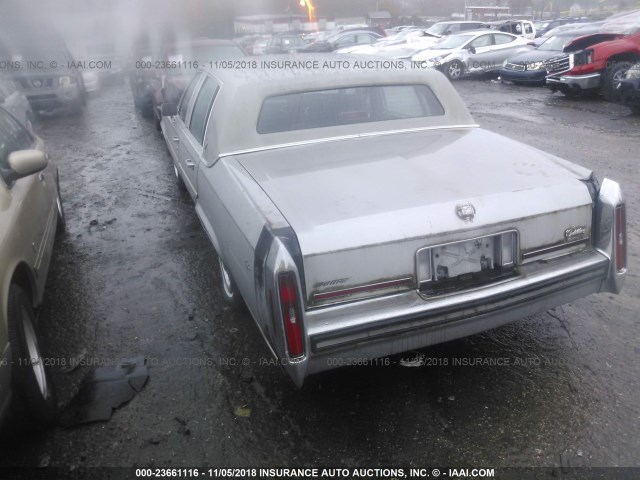 1G6DW51Y4JR751670 - 1988 CADILLAC BROUGHAM SILVER photo 3