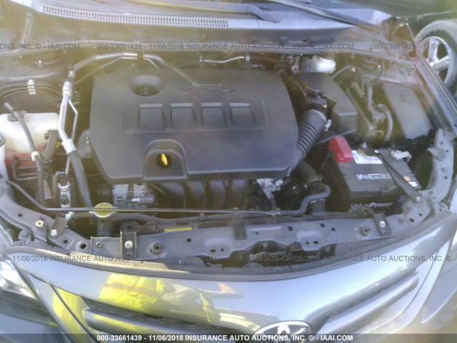 2T1BU4EE2BC724953 - 2011 TOYOTA COROLLA S/LE GRAY photo 10